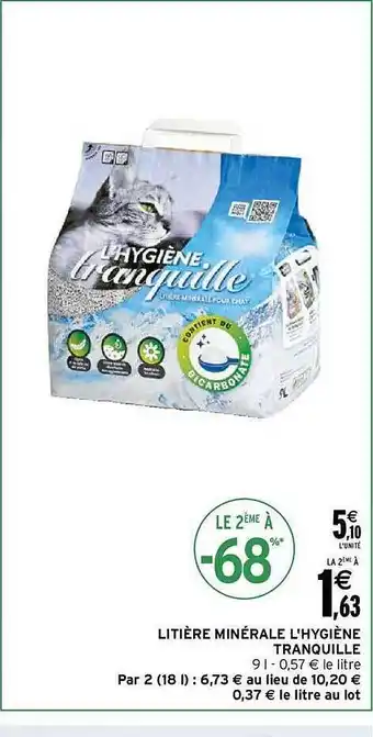 Intermarché Litière minérale l'hygiène tranquille offre