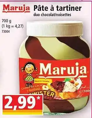 Norma Pâte à tartiner duo chocolat-noisettes maruja offre