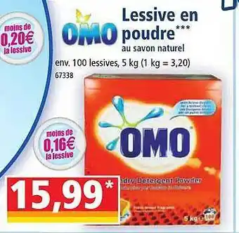 Norma Lessive en poudre au savon naturel omo offre