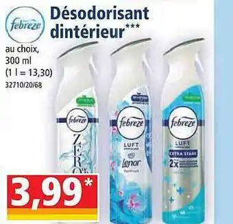 Norma Désodorisant d'intérieur febreze offre