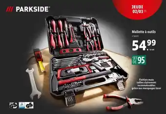 Lidl Mallette à outils parkside offre