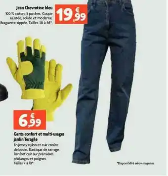 Point Vert Jean chevrotine bleu gants confort et multi-usages jardin teragile offre
