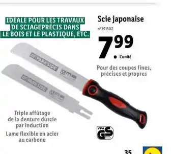 Lidl Scie japonaise parkside offre