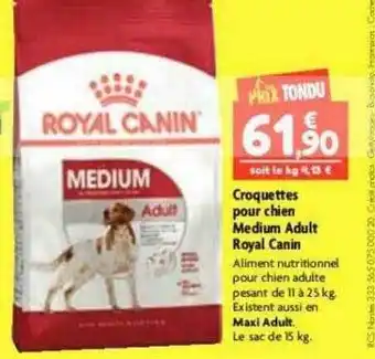 Point Vert Croquettes pour chien medium adult royal canin offre