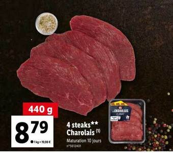 Lidl 4 steaks charolais offre