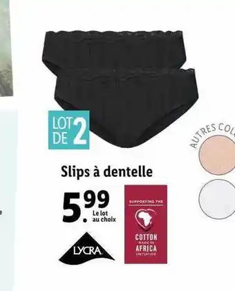 Lidl Slips à dentelle offre