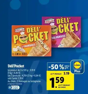 Lidl Déli'pocket alfredo offre