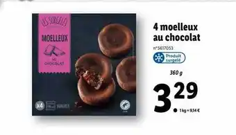 Lidl 4 moelleux au chocolat les surgelés offre
