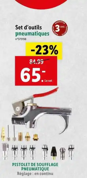 Lidl Set d'outils pneumatiques, pistolet de soufflage pneumatique offre