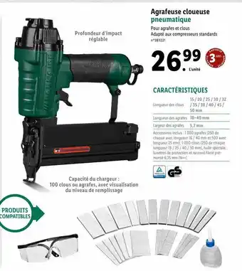 Lidl Agrafeuse cloueuse pneumatique parkside offre