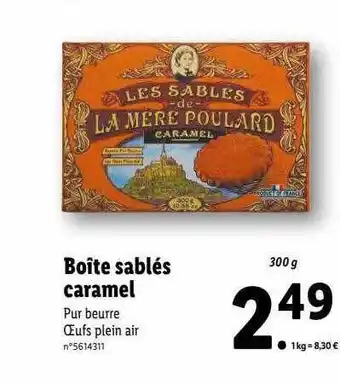 Lidl Boîte sablés caramel offre