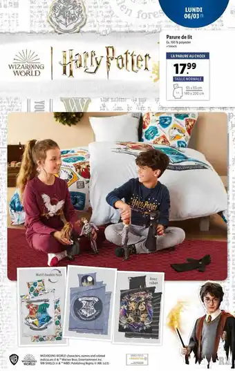 Lidl Parure de lit harry potter offre
