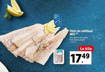 Lidl Filets de cabillaud msc offre