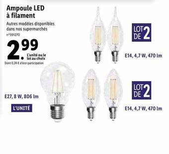 Lidl Ampoule led à filament offre