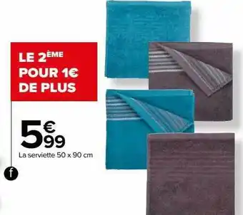 Carrefour La serviette 50 x 90 cm offre