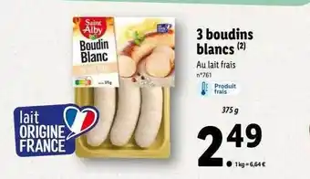 Lidl 3 boudins blancs saint alby offre