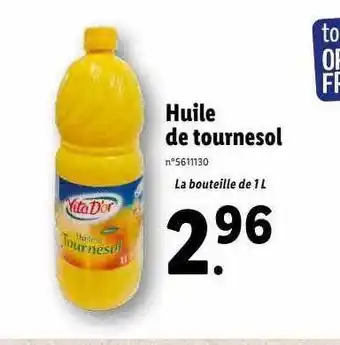 Lidl Huile de tournesol vita d'or offre