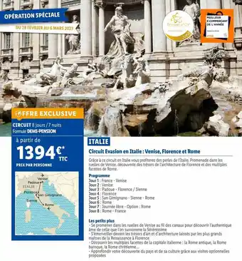Italie circuit évasion en italie : venise, florence et rome
