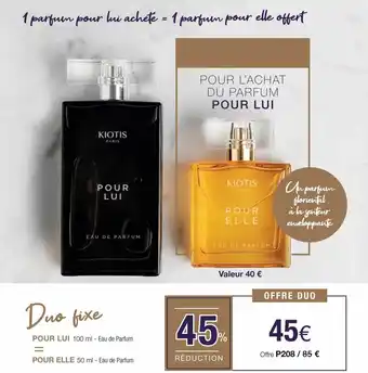 Stanhome Duo fixe : eau de parfum pour lui = eau de parfum pour elle offre