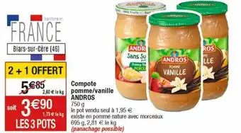 Cora x Carrefour Compote Pomme/Vanille Andros offre