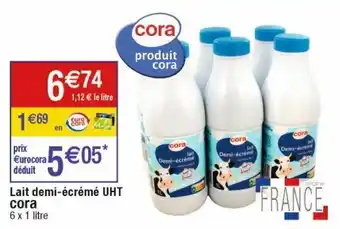Cora x Carrefour Lait demi-écrémé cora offre