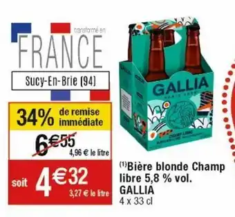 Cora x Carrefour Bière blonde gallia offre