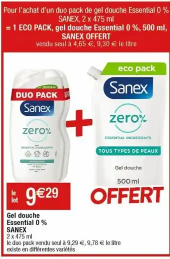 Cora x Carrefour Gel douche sanex offre