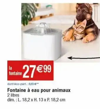 Cora x Carrefour Fontaine à eau pour chiens offre