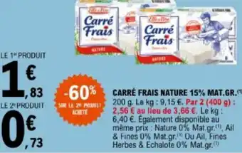 E.Leclerc Carré frais nature 15% mat.gr. offre
