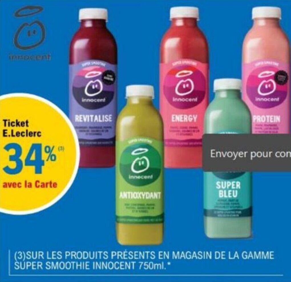 Promo Super smoothie innocent 750ml chez E.Leclerc