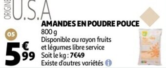 Auchan Amandes en poudre pouce offre
