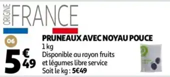 Auchan Pruneaux avec noyau police offre