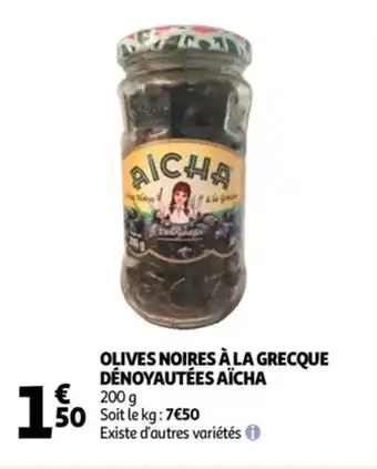 Auchan Olives noires à la grecque dénoyautées aïcha offre
