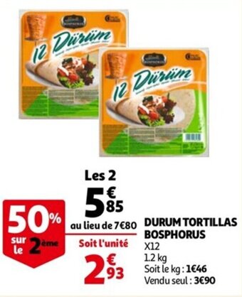 Auchan Durum tortillas bosphorus offre