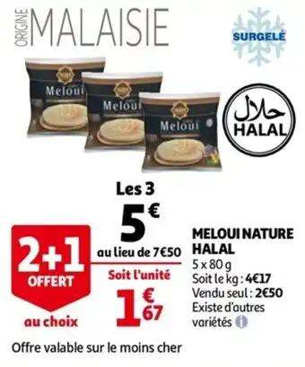 Auchan Meloui nature halal offre