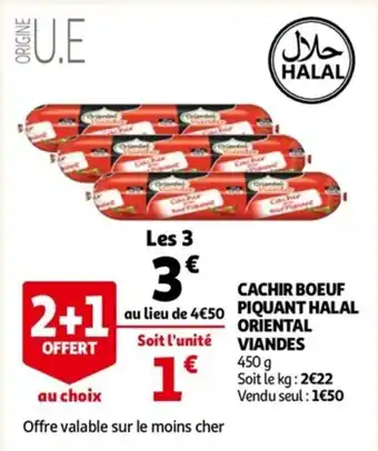 Auchan Cachir boeuf piquant halal oriental viandes offre