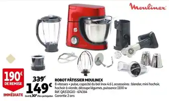 Auchan Robot pâtissier moulinex offre