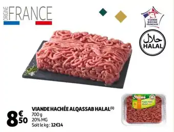 Auchan Viande hachée alqassab halal offre