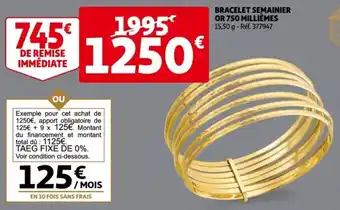 Auchan Bracelet semainier or 750 millièmes offre