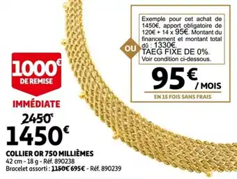 Auchan Collier or 750 millièmes offre