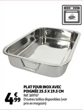 Plat four inox avec poignée 25.5 X 19.5 CM