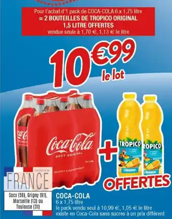 Cora x Carrefour Coca-cola 6 x 1,75 litre offre