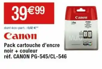Cora x Carrefour Pack Cartouche D'Encre Noir + Couleur Réf. Canon PG-545/CL546 offre