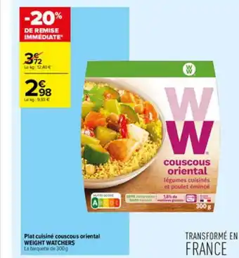 Carrefour Contact Plat cuisiné couscous oriental weight watchers offre