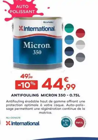 Cabesto Antifouling micron 350 - 0.75l international offre