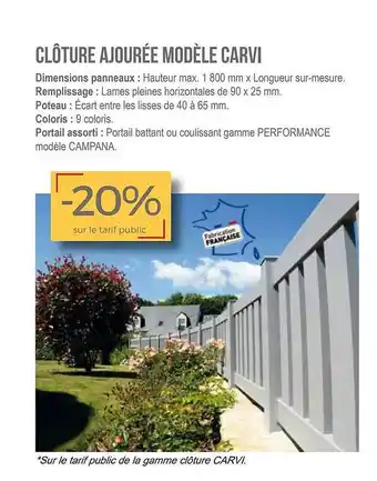 Clôture ajourée modèle carvi