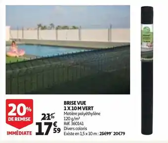Auchan Brise vue 1 x 10 m vert offre