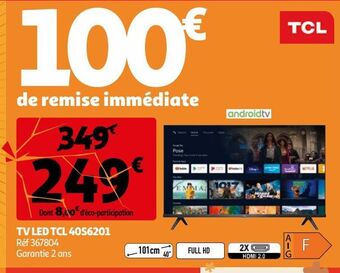 Tv led tcl 40s6201