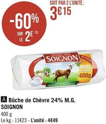Casino Supermarchés Bûche de Chèvre 24% M.G. offre
