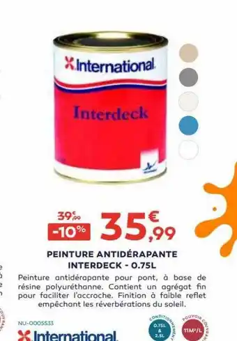 Peinture antidérapante interdeck - 0.75l international